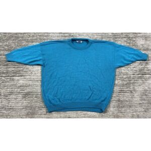 Justin Allen Sweater Womens 2XL Blue Vintage Made in USA Acrylic‎